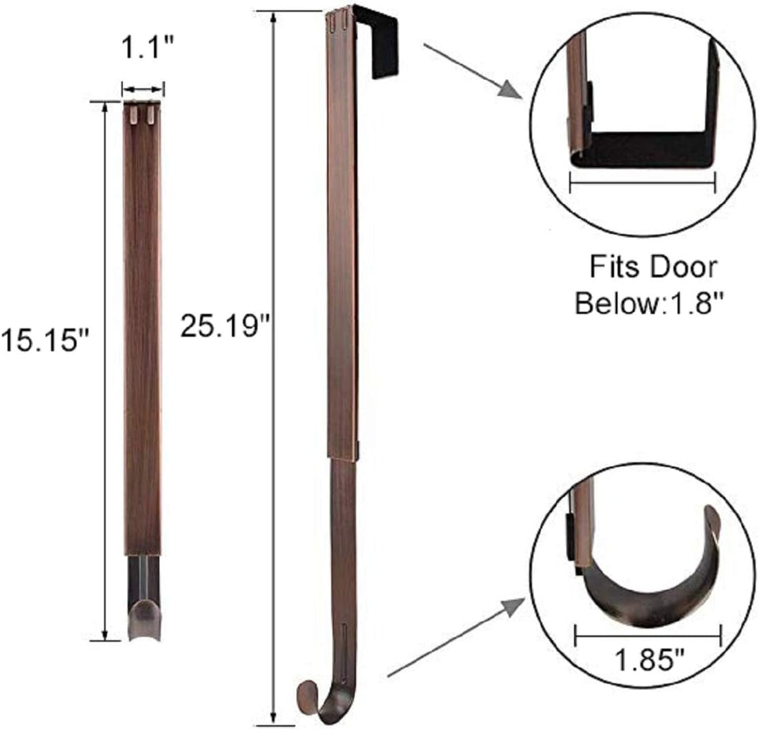 Adjustable Metal Wreath Door Hanger - Perfect for Easter Decor, Welcome Signs & Front Porch Style (15-25 Inches)