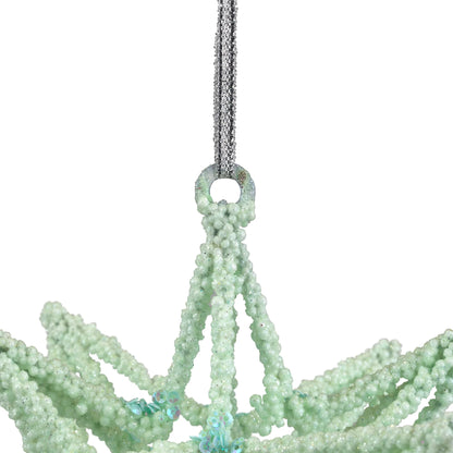 Starburst 3-D Glittered Christmas Ornament - 6.75" - Seafoam Green