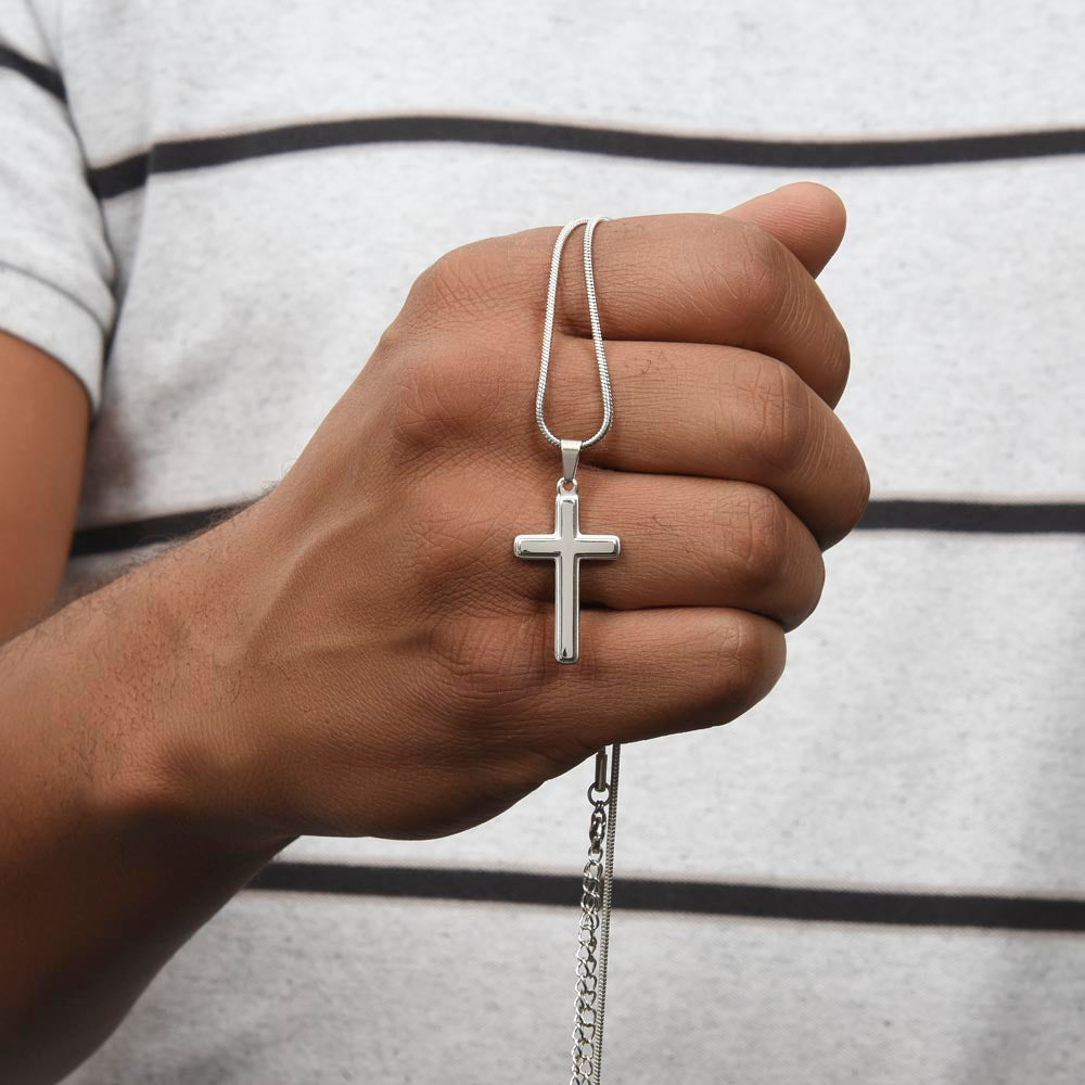 To My Son | Never Forget That I Love You - Personalized Cross Necklace