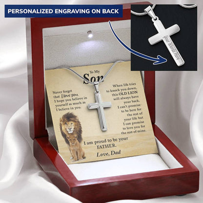To My Son | Never Forget That I Love You - Personalized Cross Necklace