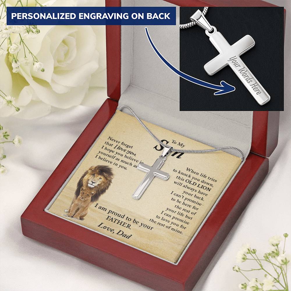 To My Son | Never Forget That I Love You - Personalized Cross Necklace