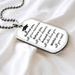 Graduation Dog Tag Necklace "Behind You All Your Memories" Silver or Gold Necklaces