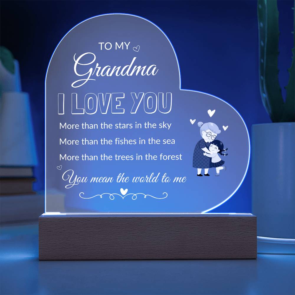 For Grandma | Printed Heart Acrylic Plaque