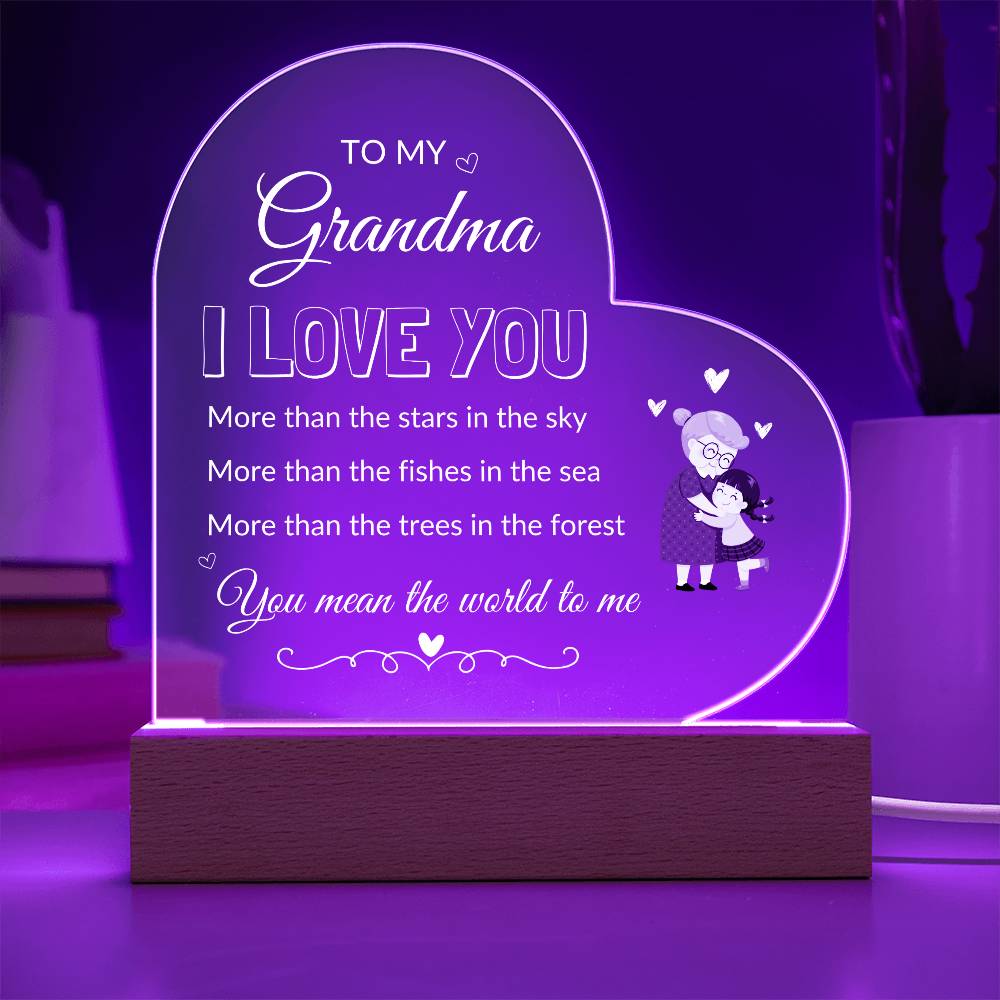 For Grandma | Printed Heart Acrylic Plaque