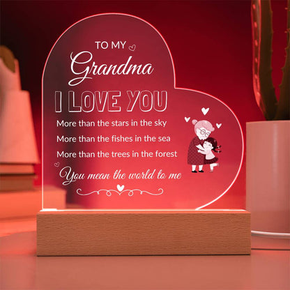 For Grandma | Printed Heart Acrylic Plaque