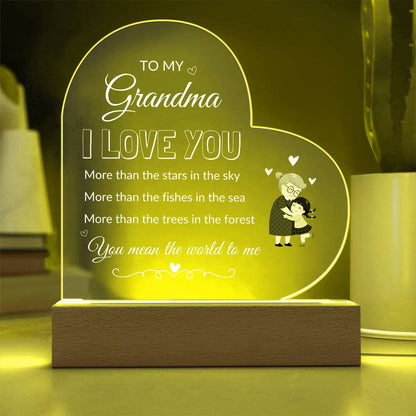 For Grandma | Printed Heart Acrylic Plaque