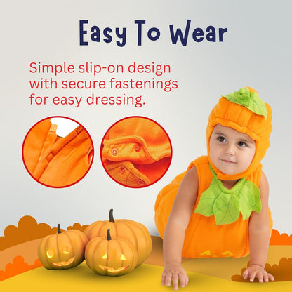 Adorable Baby Pumpkin Costume – Perfect Halloween Jack-O-Lantern Outfit for Toddlers