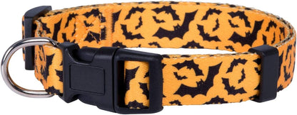 Spooktacular Large Halloween Dog Collar - Fun Bats Design!