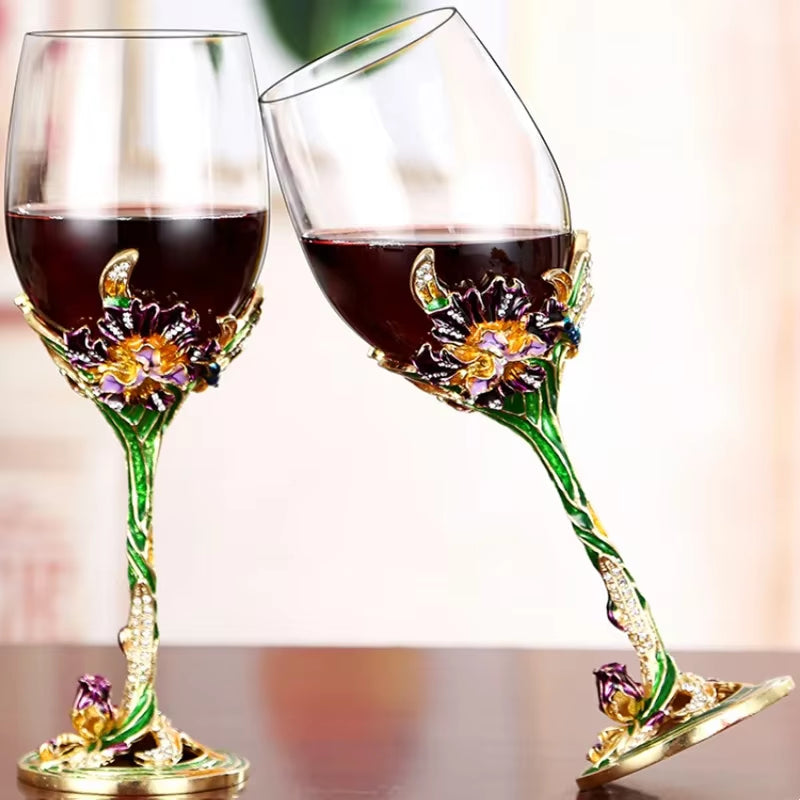 Glass Wine Bottle, Wine Decanter，Creativity, Enamel Color, Wine Cup, Home Decoration, Wine Glass Set，Home Bar，Gift