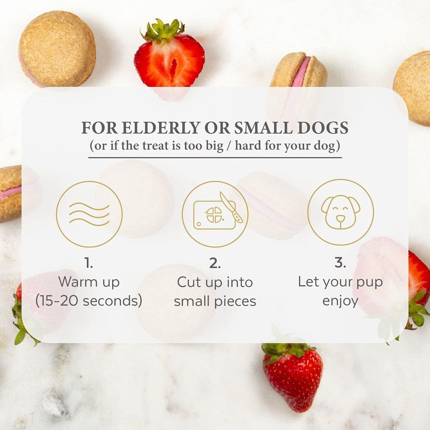 Christmas Dog Treats Strawberry Cupcakes, Dog Birthday Gift for Medium to Large Breed – Gourmet Macaron Cakes, Healthy & Delicious Human Grade Snacks – 6 Count