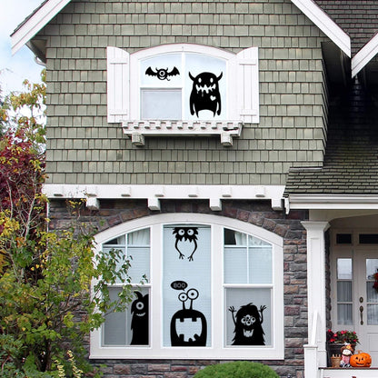 Giant 10PCS Cute Wiggly Monster Halloween Window Clings – Fun and Festive Decorations!
