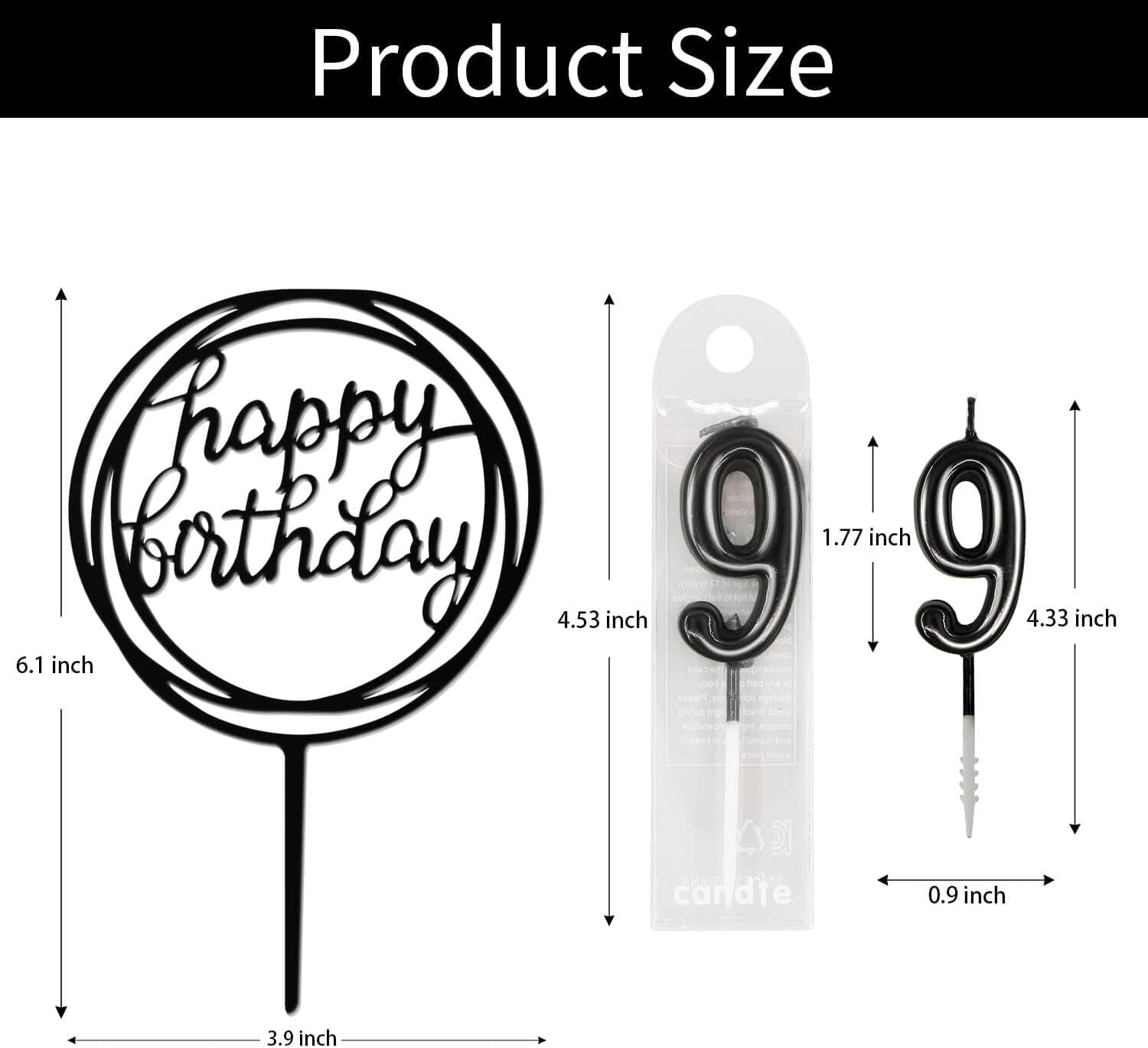 10-Piece Number Birthday Candles - Glitter Cake Topper Decoration for Birthday and Wedding Parties