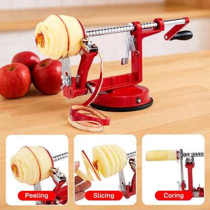 3 in 1 Apple Peeler and Corer Slicer Machine, Fruit Cutter Kitchen Tool Pear Fruit Easy Cut