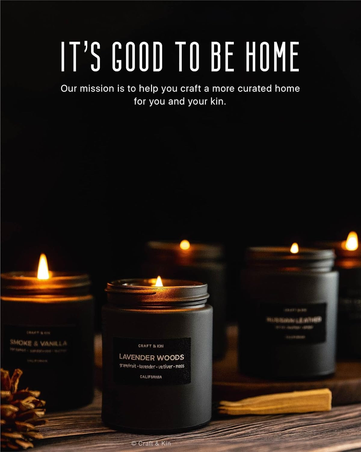 Premium Pine & Clove Candle | Black Christmas Scented Candles for Home | Christmas Tree Candle | Long Lasting with 45 Hour Burn Time, 7.6Oz | Soy Holiday Candles | Aromatherapy at Home