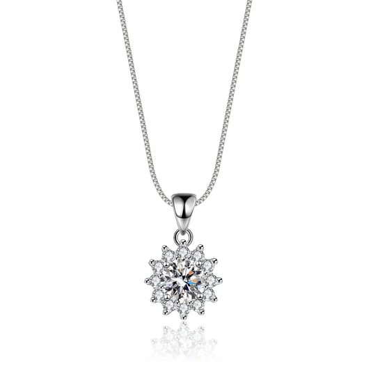 1 Carat Gorgeous Moissanite Pendant Necklaces for Women 925 Sterling Silver Necklace with Diamond 18K Plated Dainty Jewelry Product Details