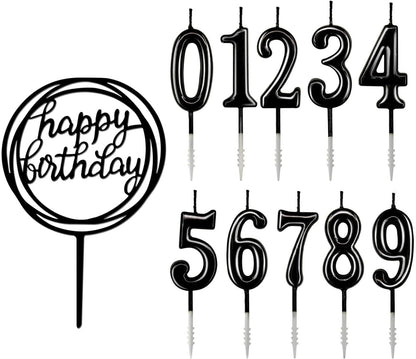 10-Piece Number Birthday Candles - Glitter Cake Topper Decoration for Birthday and Wedding Parties