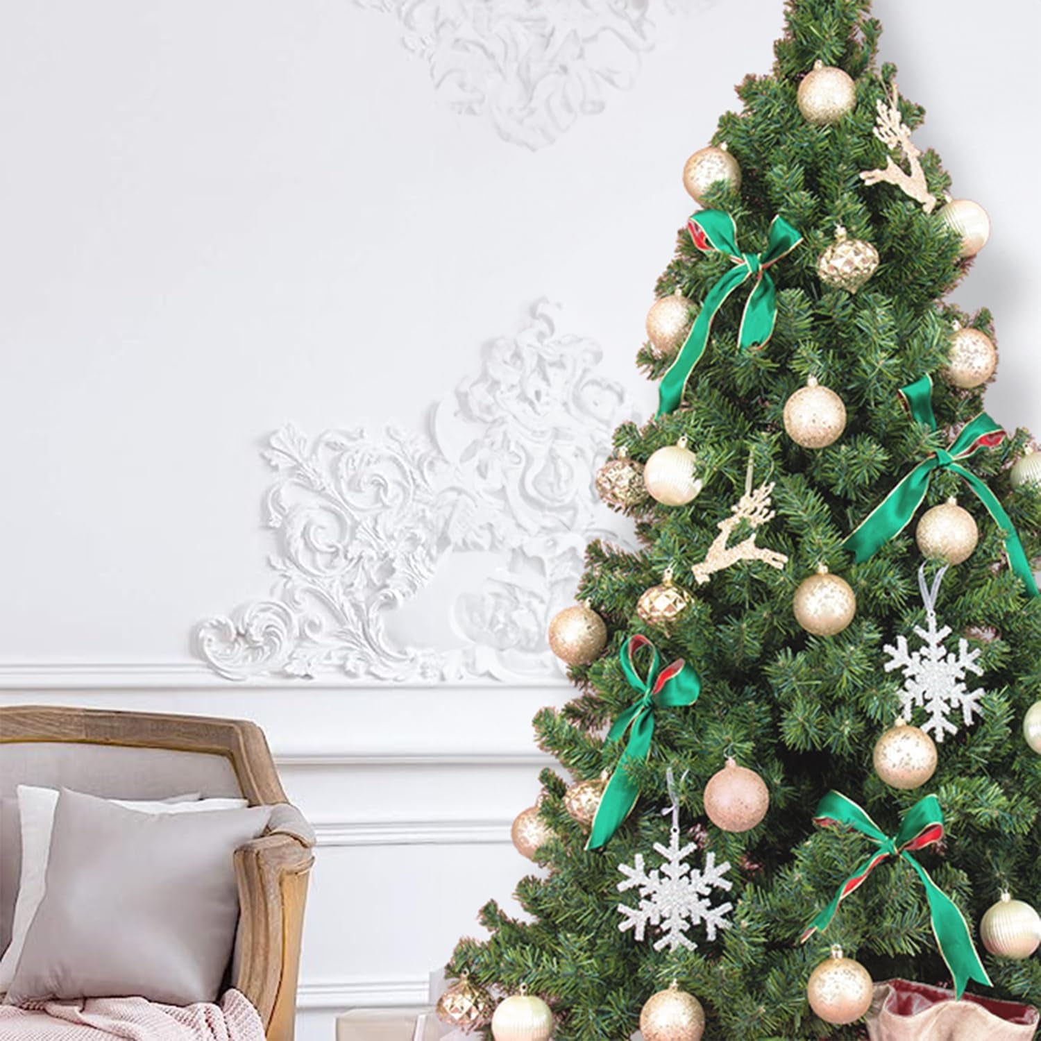 Ornaments, Shatterproof Christmas Tree Ornament Set, Christmas Balls Decoration 35 Count (2.75"/70Mm, New Gold)