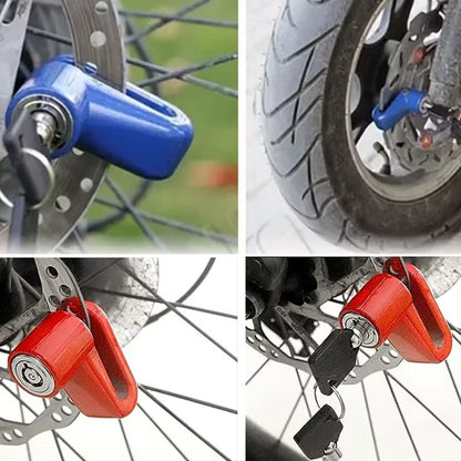 Anti-Theft Steel Motorcycle Disc Brake Lock Durable Road Bicycle Disc Lock with Keys Portable Mountain Bike Lock
