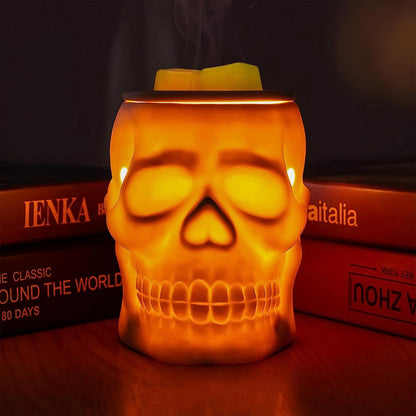 Spooktacular Ceramic Skull Wax Melt Warmer - Electric Scentsy Melter for Magic Candle & Fragrance Cubes