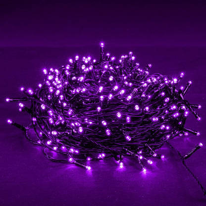 300 LED Purple Halloween String Lights - 100FT Connectable with 8 Lighting Modes for Festive Indoor/Outdoor Decor - Perfect for Parties and Yard Decorations