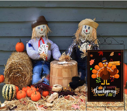 Vibrant Thanksgiving Garden Flag - Double-Sided Turkey Decor for Fall Celebrations - 28 x 40 inches