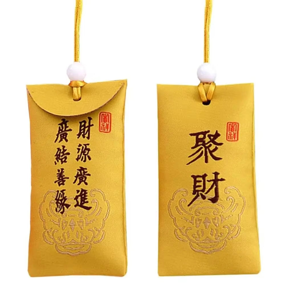 Spiritual Salt with Sachet Buddhist Spiritual Salt Pouch Necklace Blessing Lucky Bag Amulet Blessing Sachets Pendant