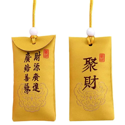 Spiritual Salt with Sachet Buddhist Spiritual Salt Pouch Necklace Blessing Lucky Bag Amulet Blessing Sachets Pendant