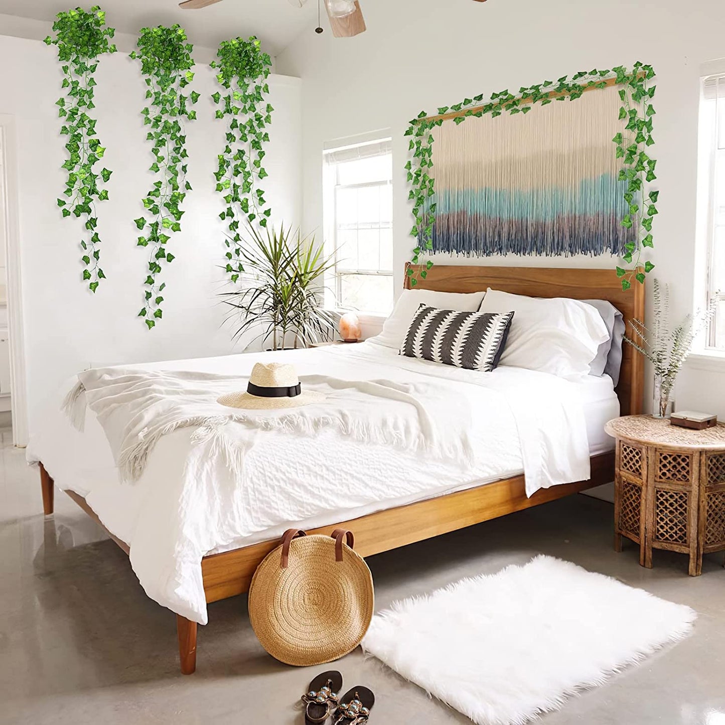 20 Pack 140Ft Artificial Ivy Vines - Lush Greenery Garland for Aesthetic Room, Wedding, Party & Garden Decor