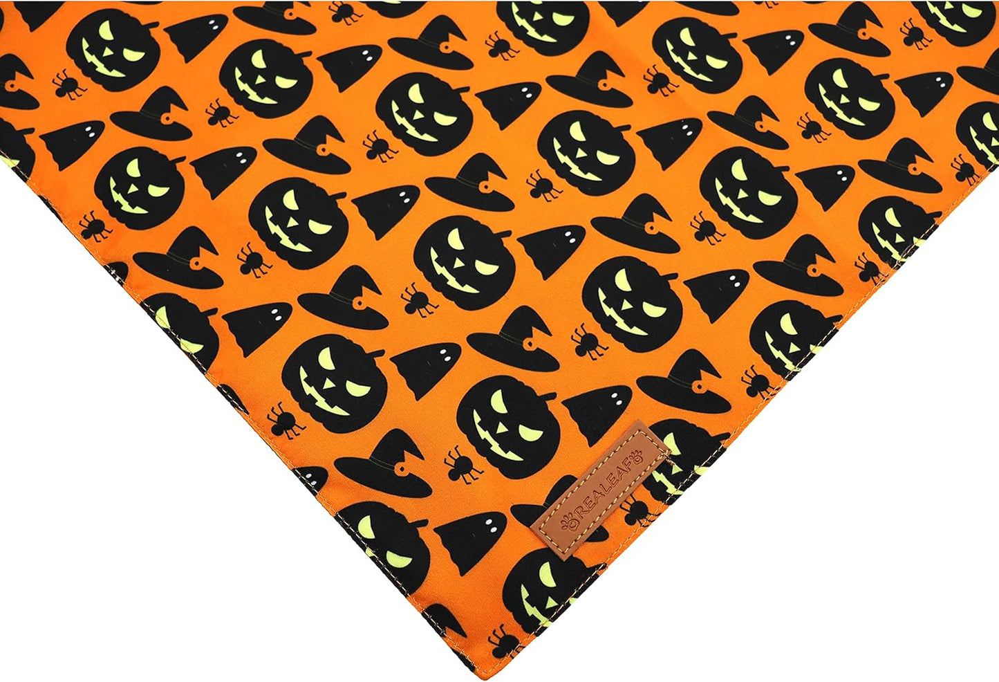Spooktacular Halloween Dog Bandanas - 2 Pack of Reversible Pumpkin & Spider Web Bibs for Large Pets, Premium Durable Fabric, Adjustable Fit
