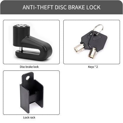 Anti-Theft Steel Motorcycle Disc Brake Lock Durable Road Bicycle Disc Lock with Keys Portable Mountain Bike Lock