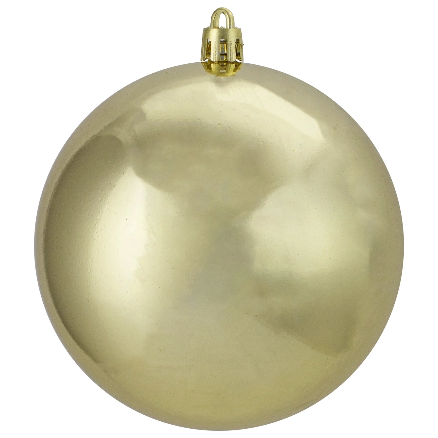 12Ct Champagne Gold Shatterproof Shiny Christmas Ball Ornaments 4" (100Mm)