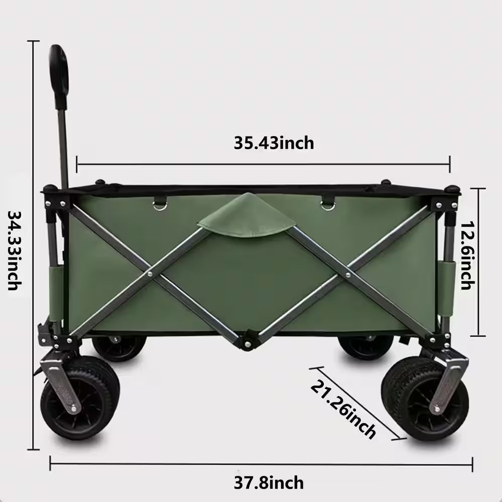 Min Capacity 5.5 Cu. Ft. Steel Utility Park Garden Cart Powered Wheelbarrow Green Supports up to 300 Lbs
