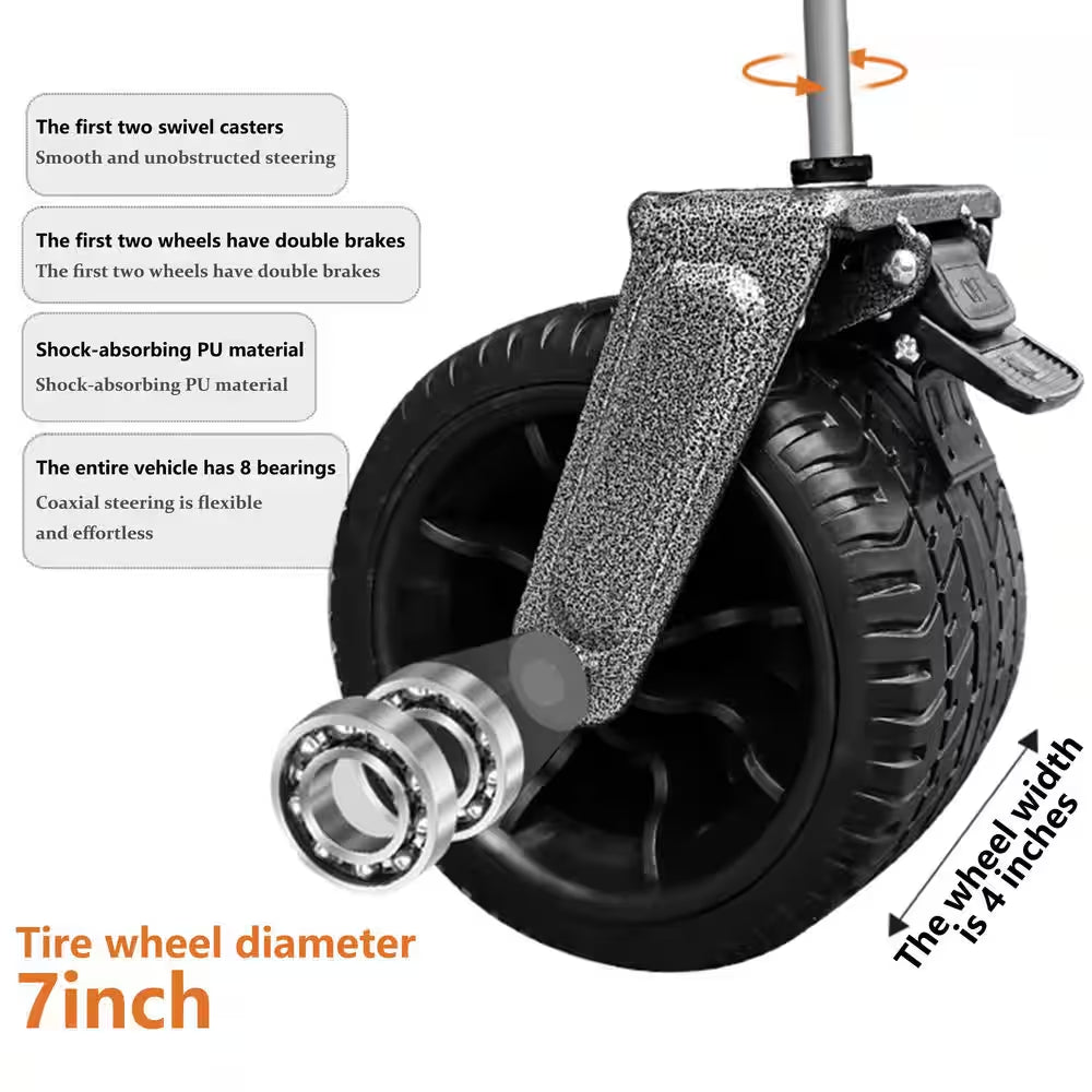 Min Capacity 5.5 Cu. Ft. Steel Utility Park Garden Cart Powered Wheelbarrow Green Supports up to 300 Lbs