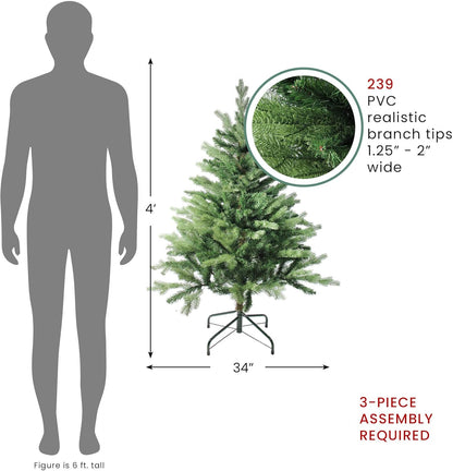 Coniferous Mixed Pine Artificial Christmas Tree, 4', Green